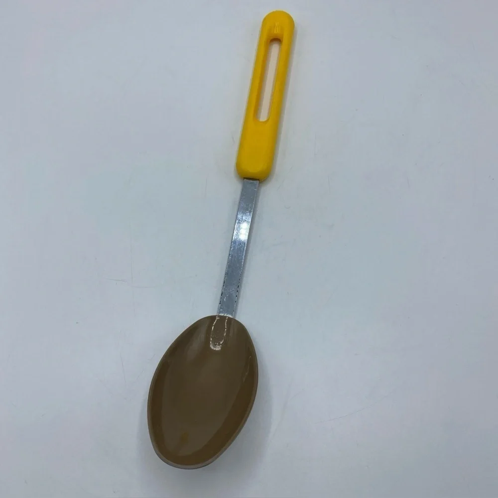 BONNY USA Nylon Solid Serving Spoon Yellow Handle Heat Resistant Vintage